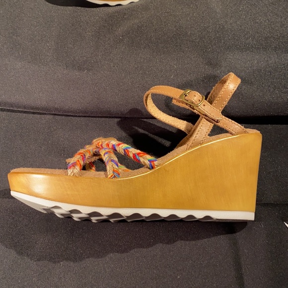 Reba Platform Wedge Sandals Size 10 - Picture 5 of 8